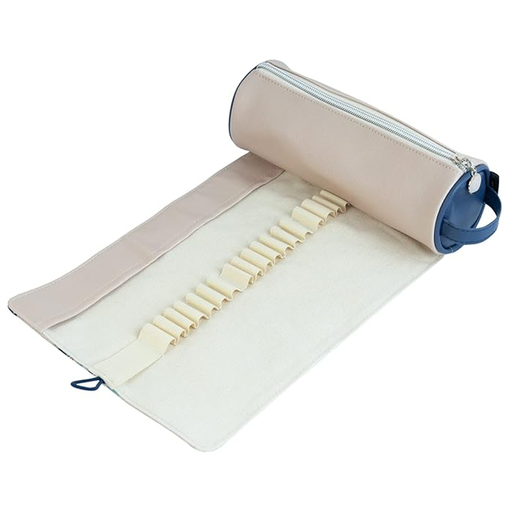 Hokusai Great Wave Roll Up Pencil Case / Art Case Fully Unrolled on a White Background | Happy Piranha