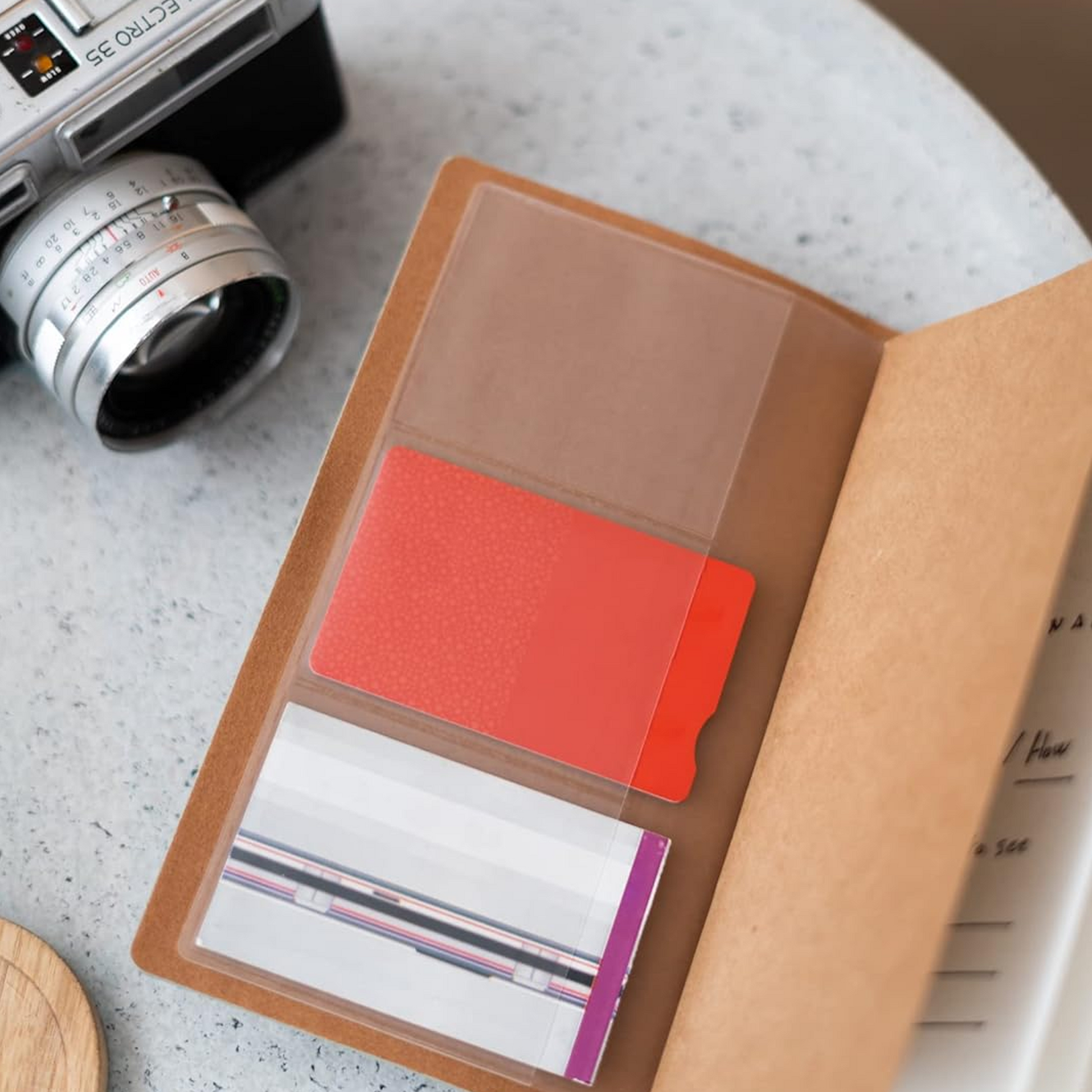 Hokusai Great Wave Faux Leather Travel Journal / Notebook (Back Card Compartment) | Happy Piranha