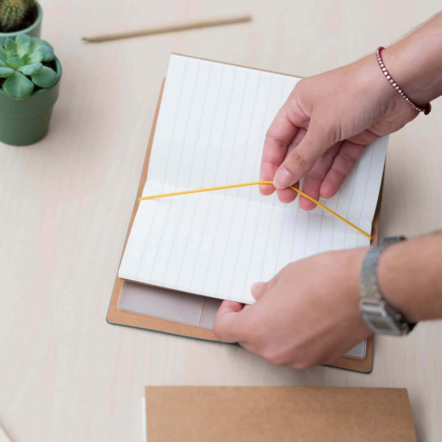 Hokusai Great Wave Faux Leather Travel Journal / Notebook (Interior Pages and Strap) | Happy Piranha