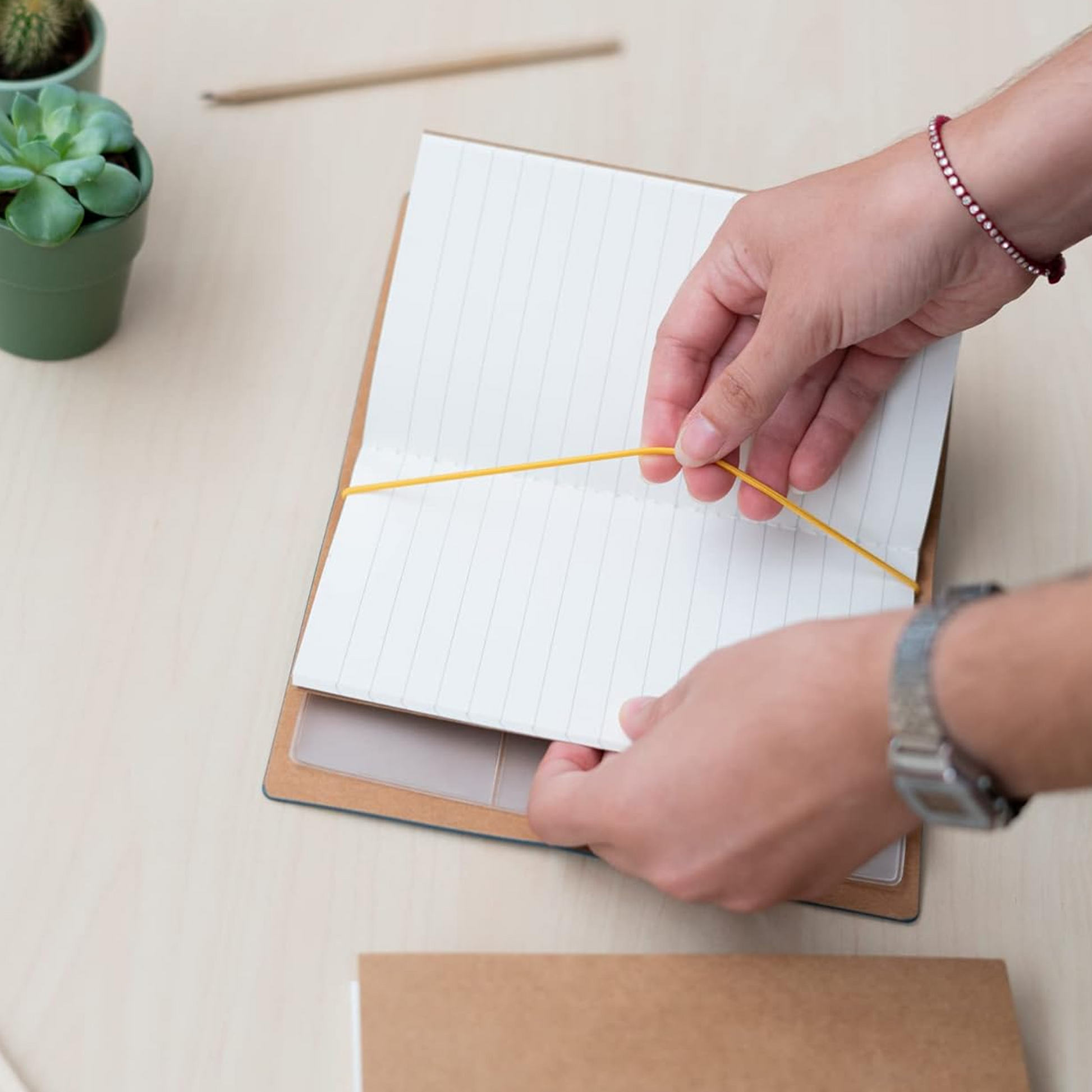 Hokusai Great Wave Faux Leather Travel Journal / Notebook (Interior Pages and Strap) | Happy Piranha