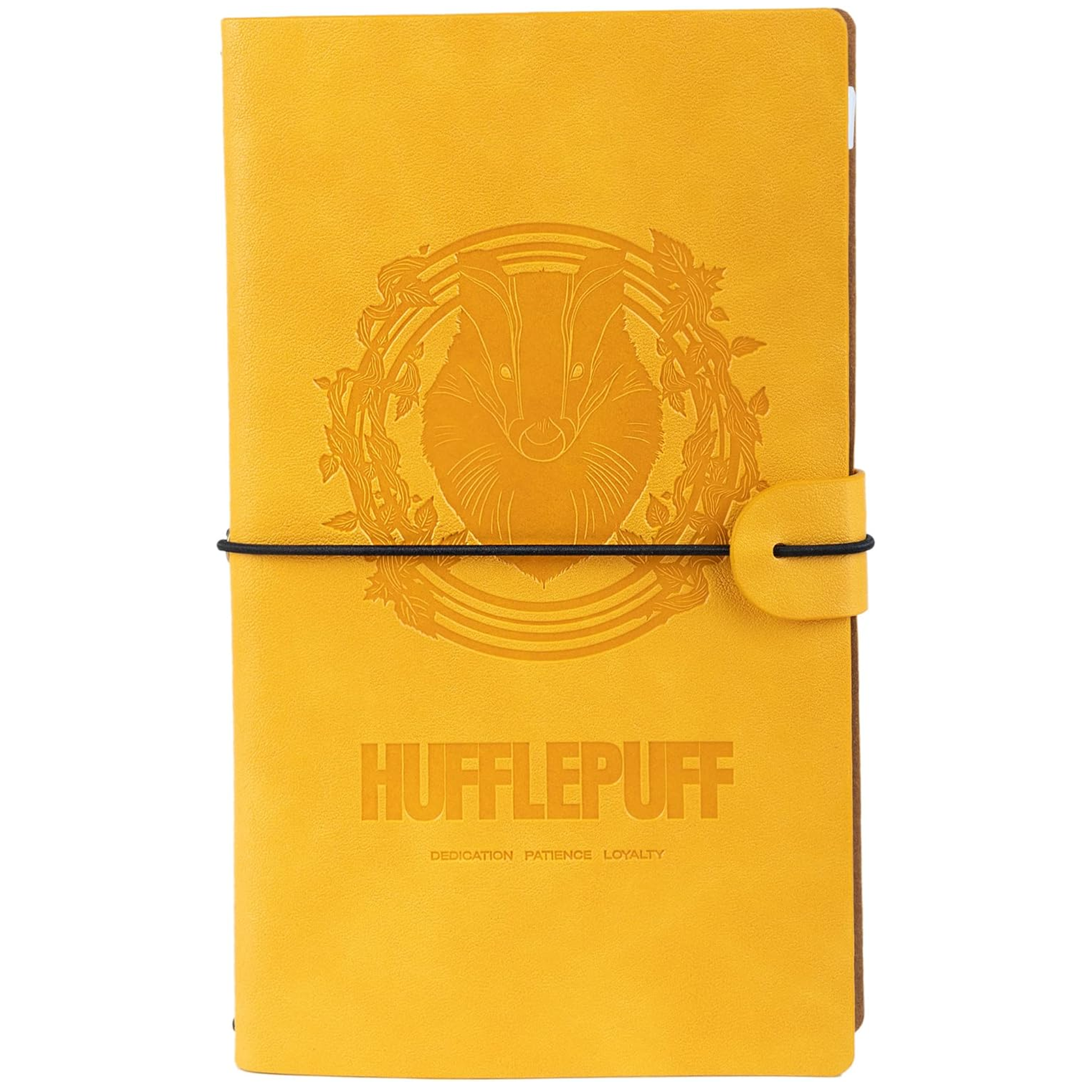 Hufflepuff Harry Potter Faux Leather Travel Journal / Notebook (Front) | Happy Piranha