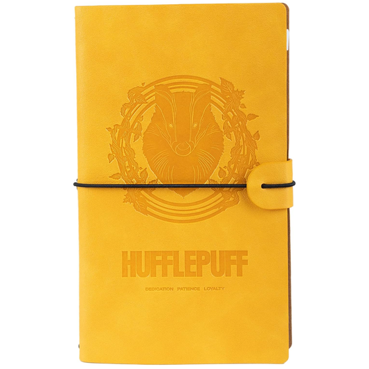 Hufflepuff Harry Potter Faux Leather Travel Journal / Notebook (Front) | Happy Piranha