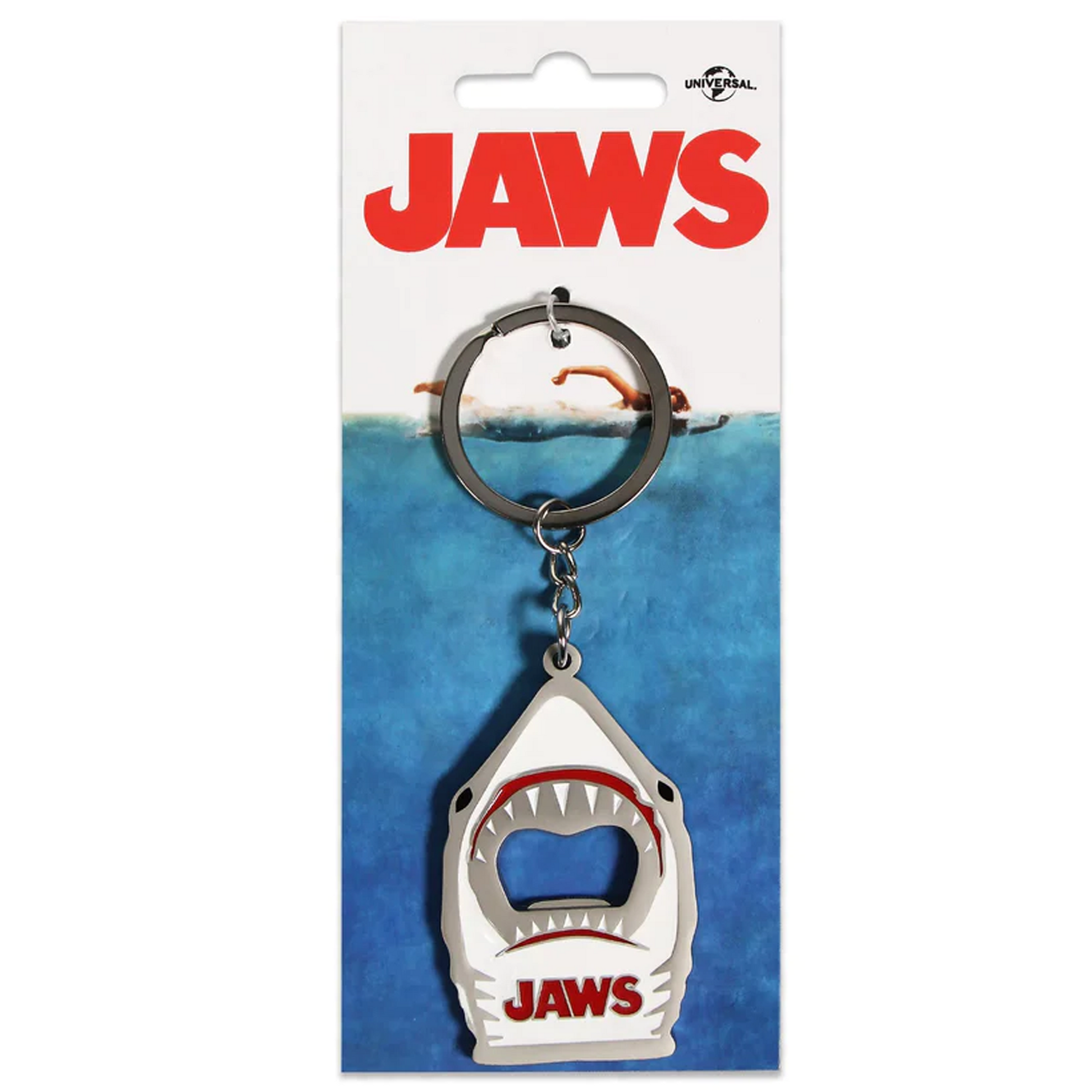 Jaws Great White Shark Metal Bottle Opener Keychain (in Packaging) | Happy Piranha