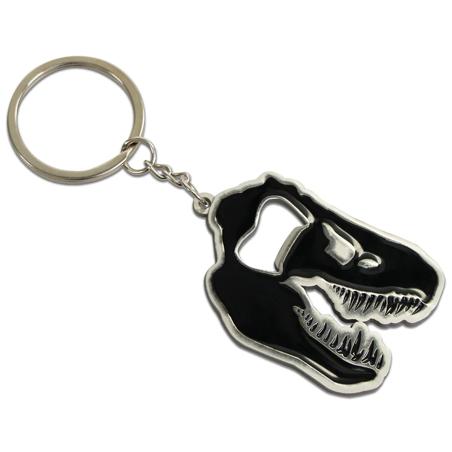 Jurassic Park T-Rex Metal Bottle Opener Keychain (Side) | Happy Piranha