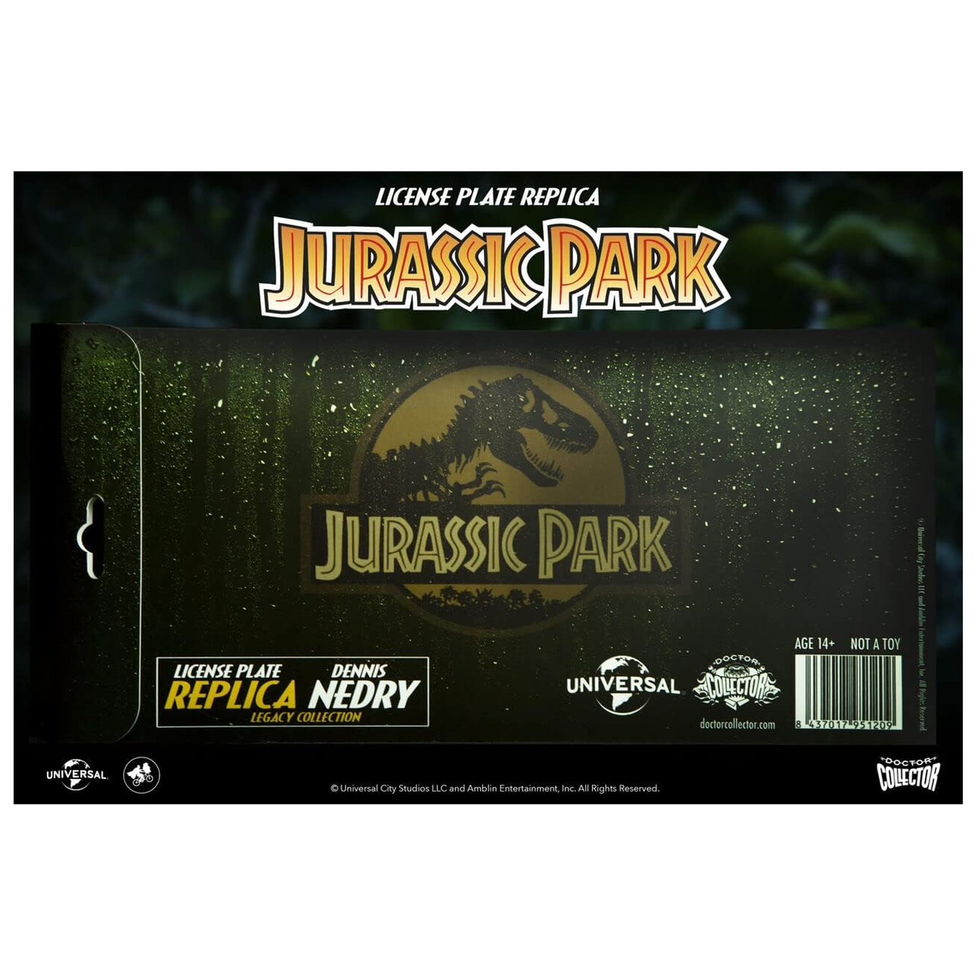 Jurassic Park Replica Metal License late - Dennis Nedry (Back) | Happy Piranha