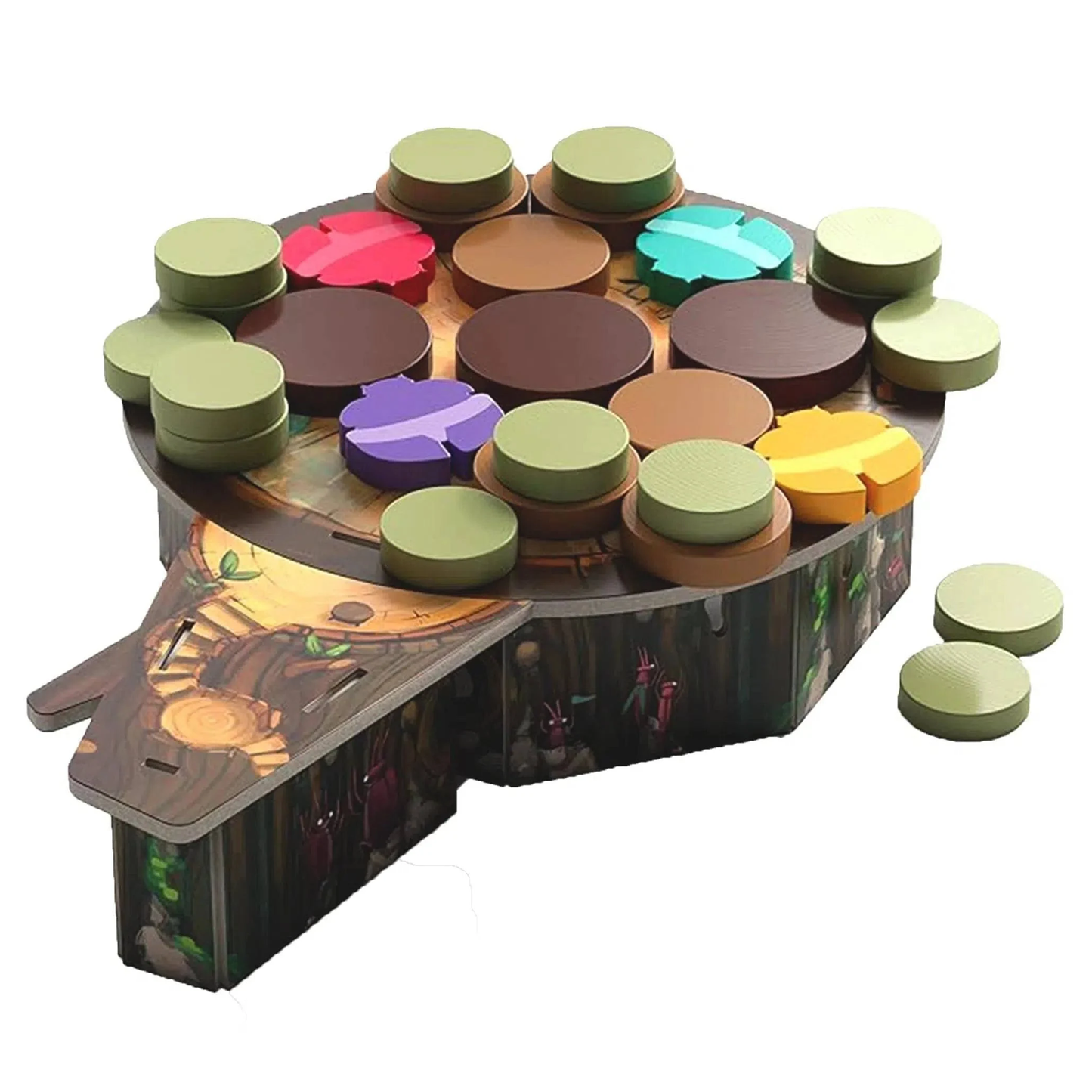 Kabuto Sumo Board Game (Arena and Tokens) On a White Background | Happy Piranha