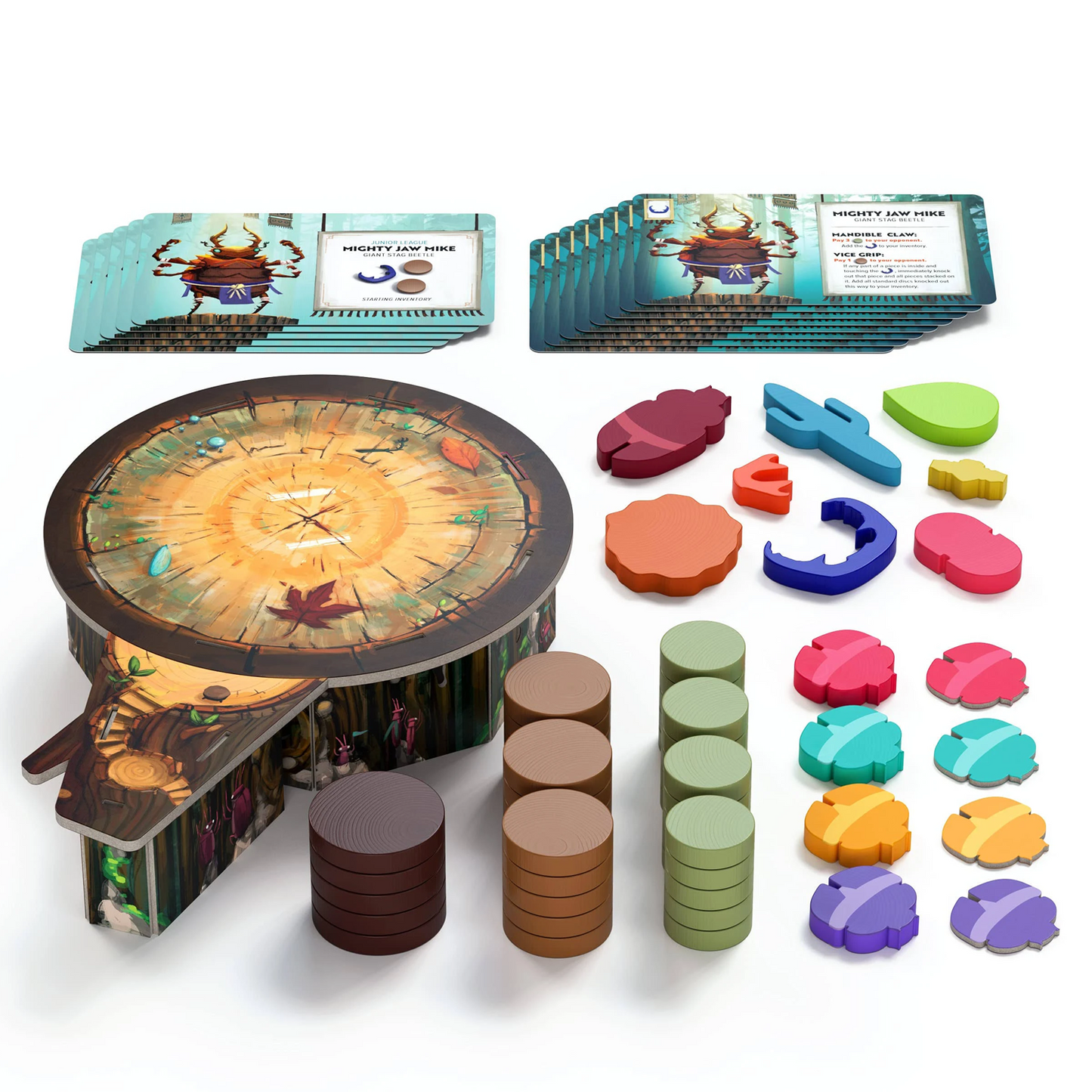 Kabuto Sumo Board Game (Components Laid Out) On a White Background | Happy Piranha