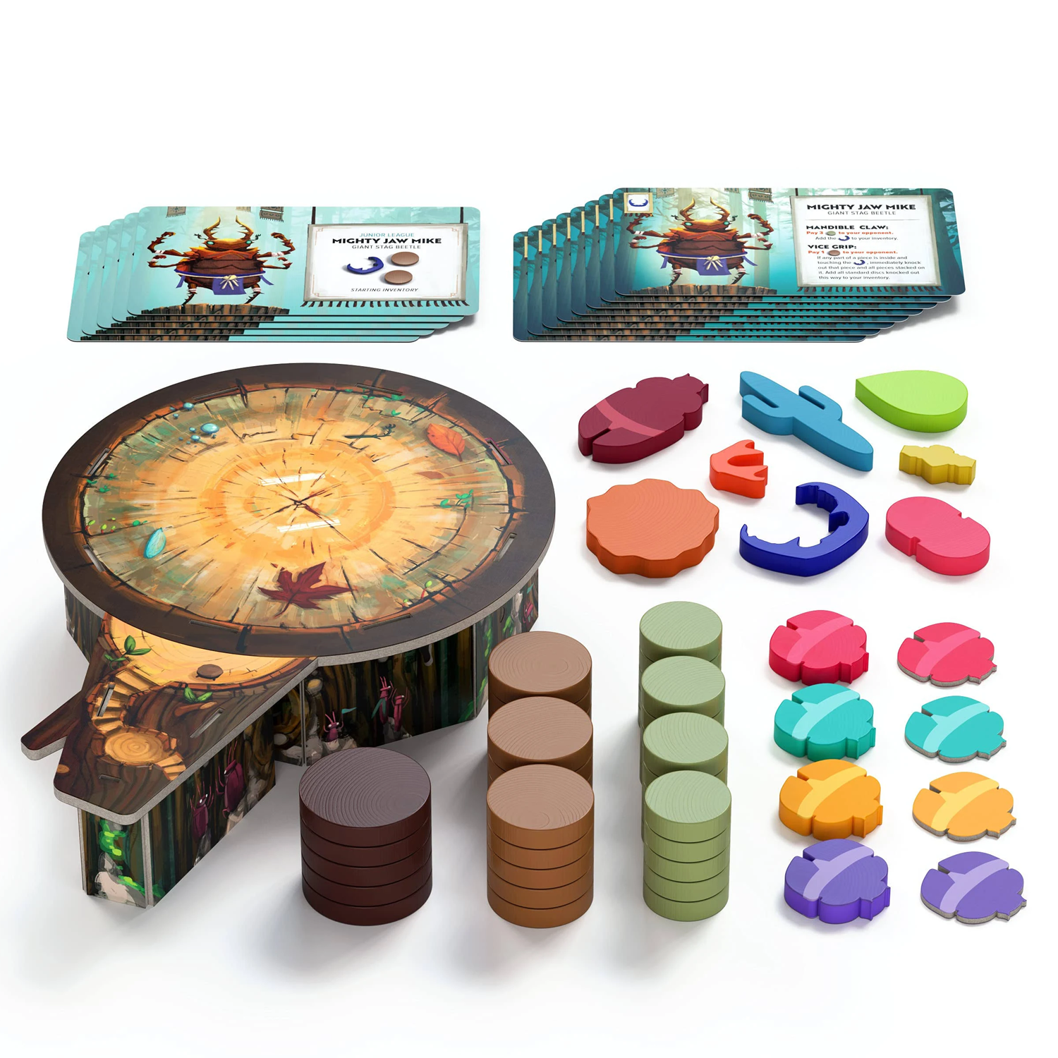 Kabuto Sumo Board Game (Components Laid Out) On a White Background | Happy Piranha