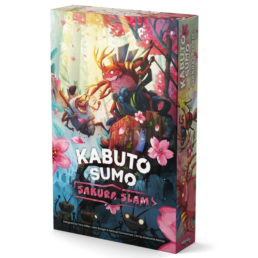 Kabuto Sumo Sakura Slam Board Game (Front of Box) On a White Background | Happy Piranha