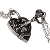 Key to Eternity - Pewter Heart Lock & Key Pendant (Key in the Lock) | Happy Piranha