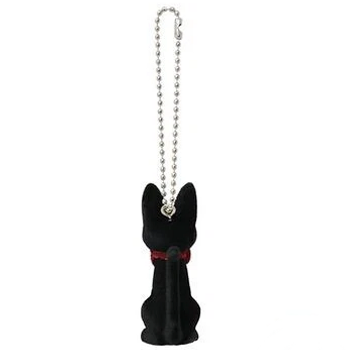 Kiki's Delivery Service Flocked Studio Ghibli Keychain - Jiji (Back) on a White Background | Happy Piranha