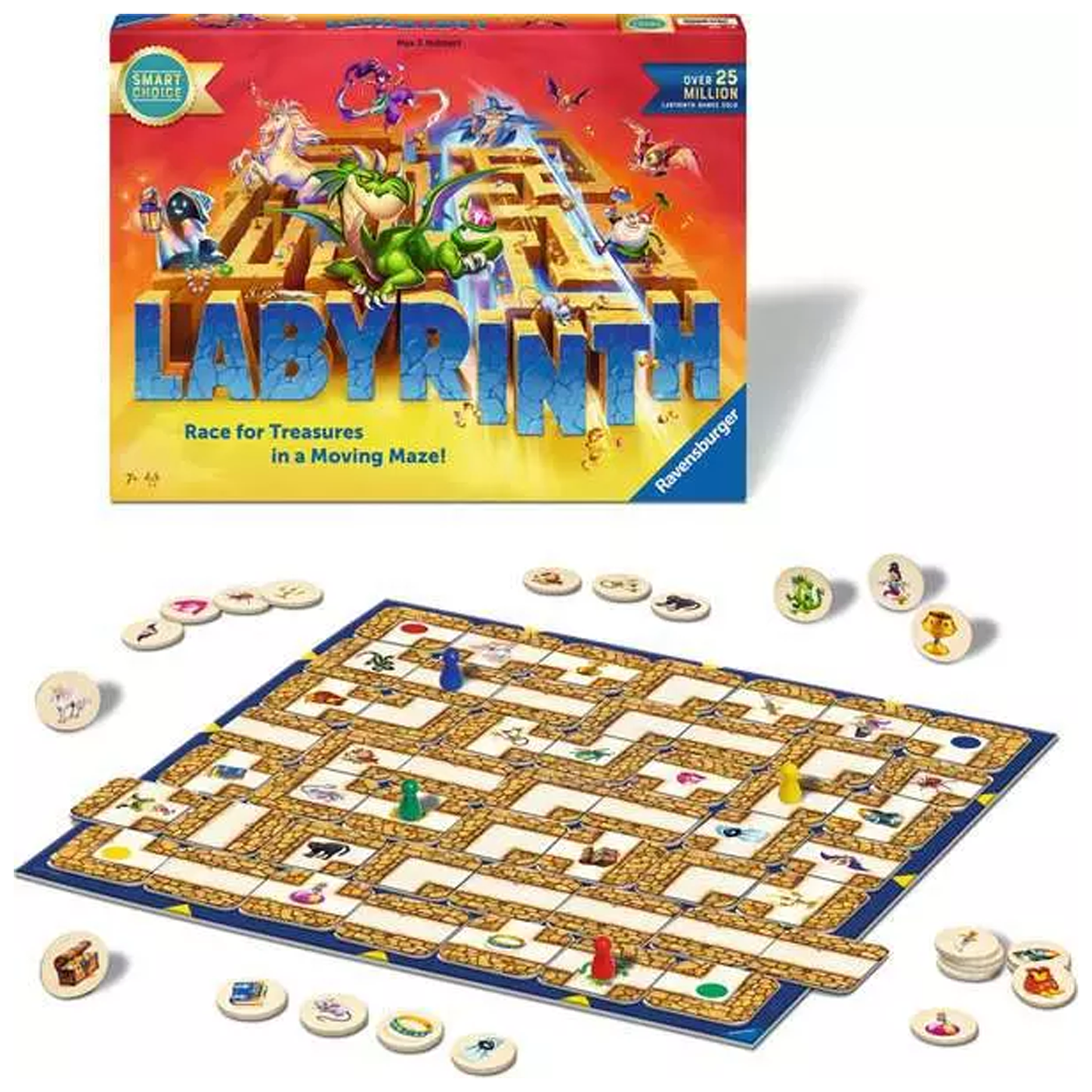 Labyrinth Classic: Smart Choice Edition Board Game (Box & Contents) on a White Background | Happy Piranha