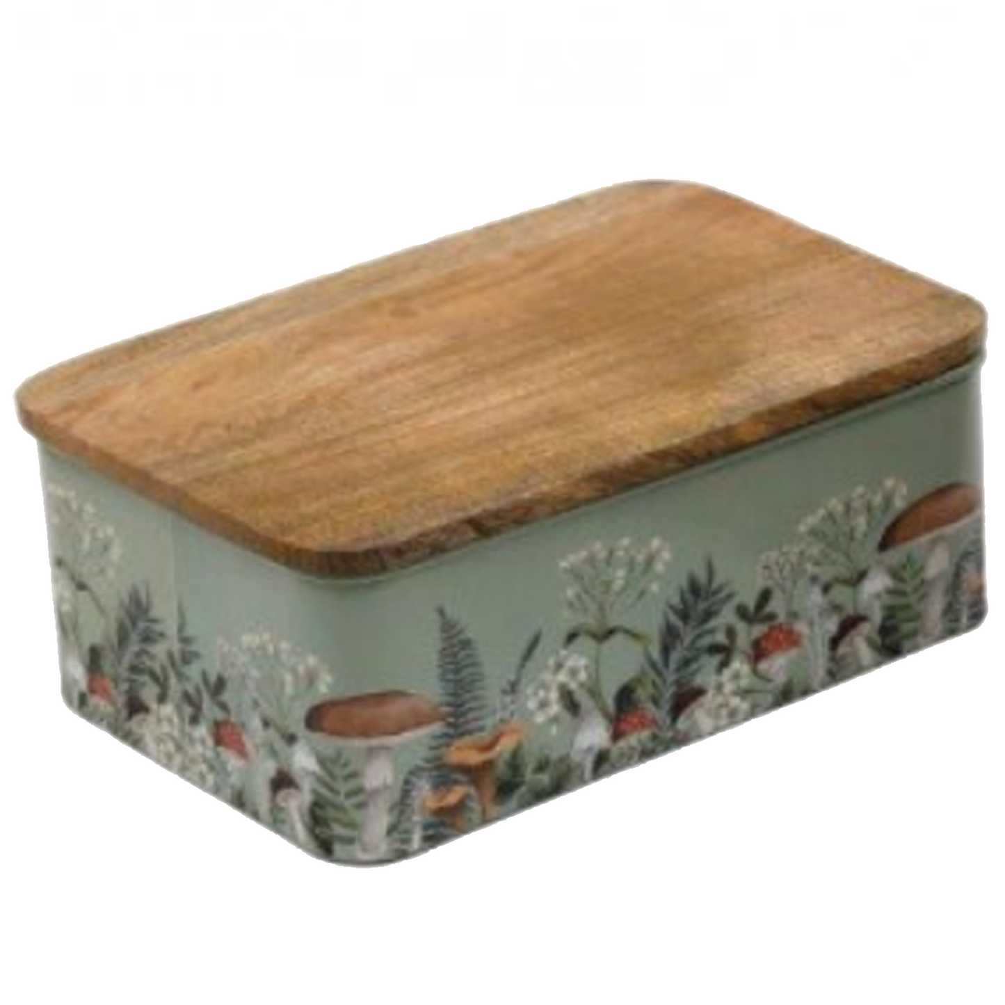 Large Mushroom Forest Design Cannister / Storage Box (Green) | Happy Piranha