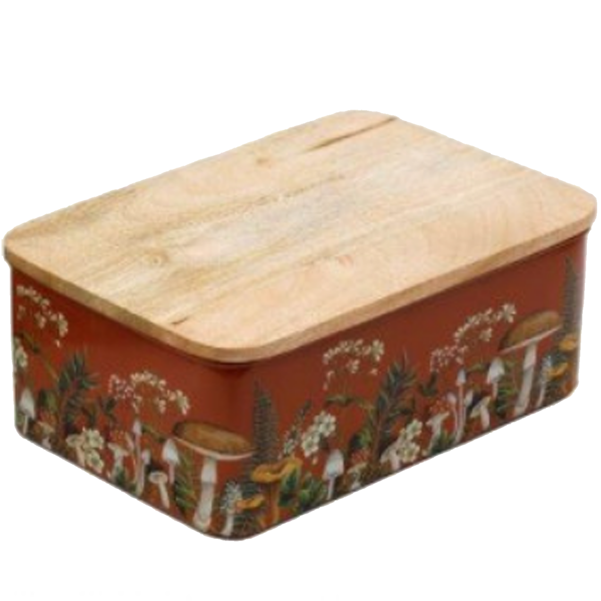 Large Mushroom Forest Design Cannister / Storage Box (Red) | Happy Piranha