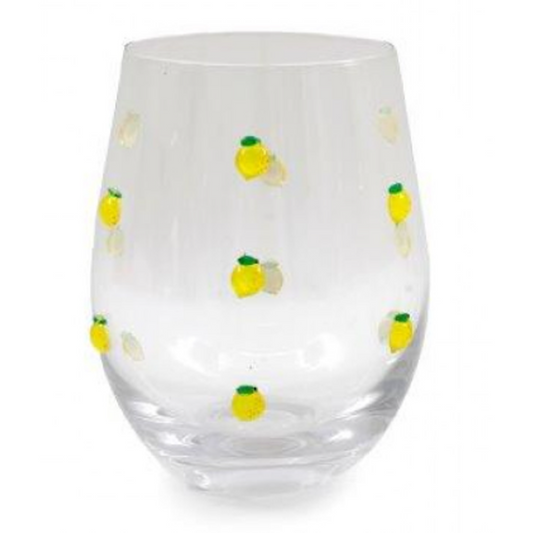 Lemon Design Glass Tumbler | Happy Piranha