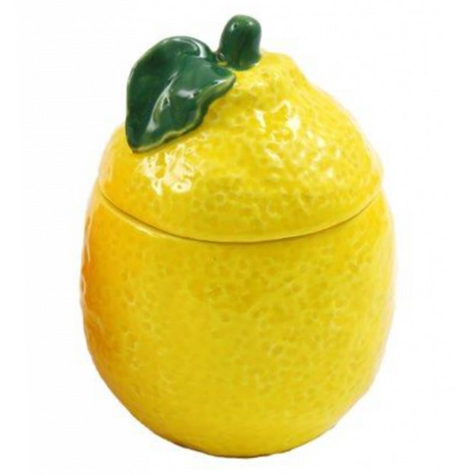 Lemon Design Ceramic Citrus Fruit Shaped Trinket Pot on a White Background | Happy Piranha