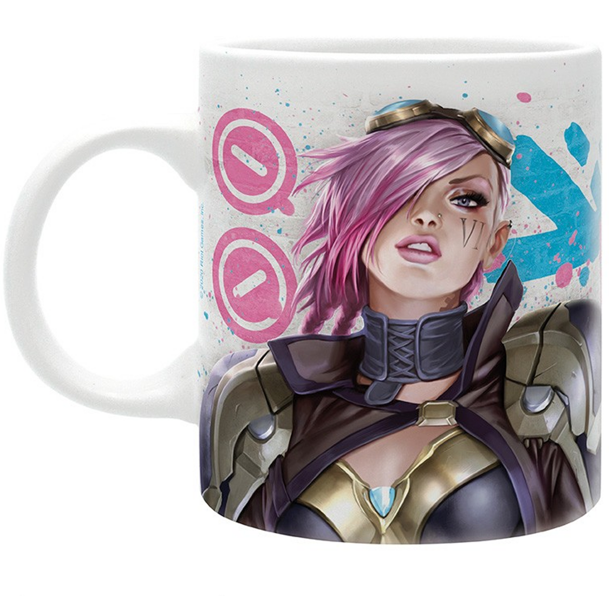 League of Legends Vi vs Jinx Ceramic Mug (Back) | Happy Piranha