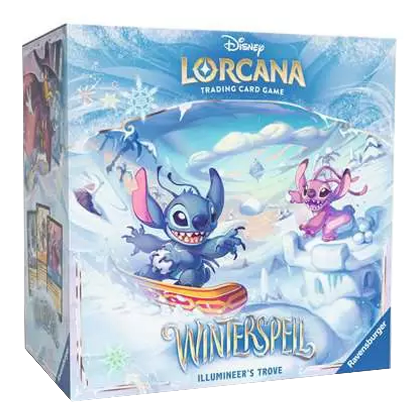 Disney Lorcana Trading Card Game Winterspell Illumineer's Trove (Front of Box) on a White Background | Happy Piranha