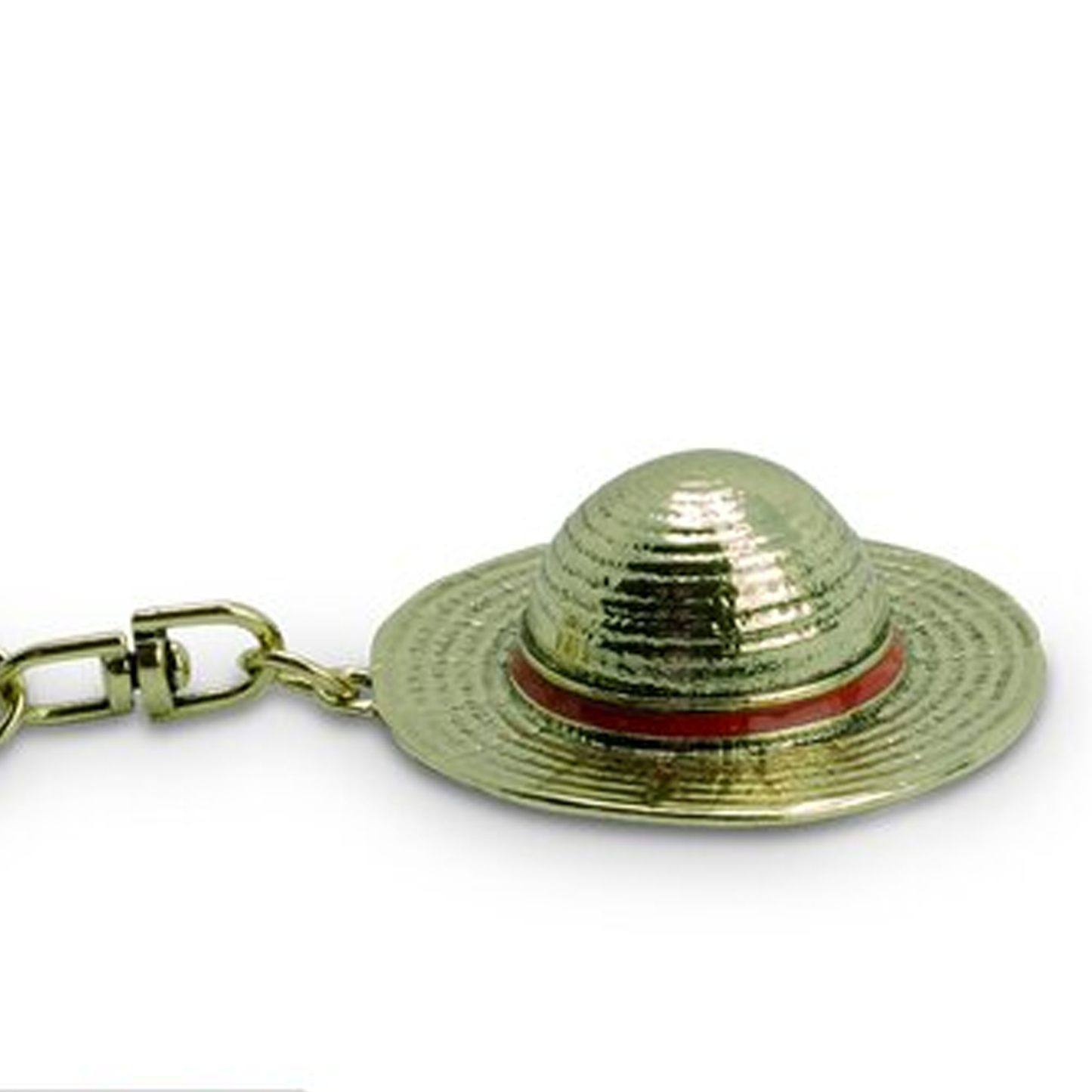 One Piece Luffy's Golden Straw Hat 3D Metal Keychain (Side) | Happy Piranha