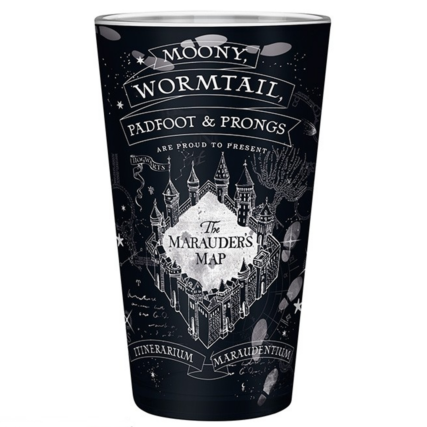 Marauder's Map -  Harry Potter Drinking Glass (Front) | Happy Piranha