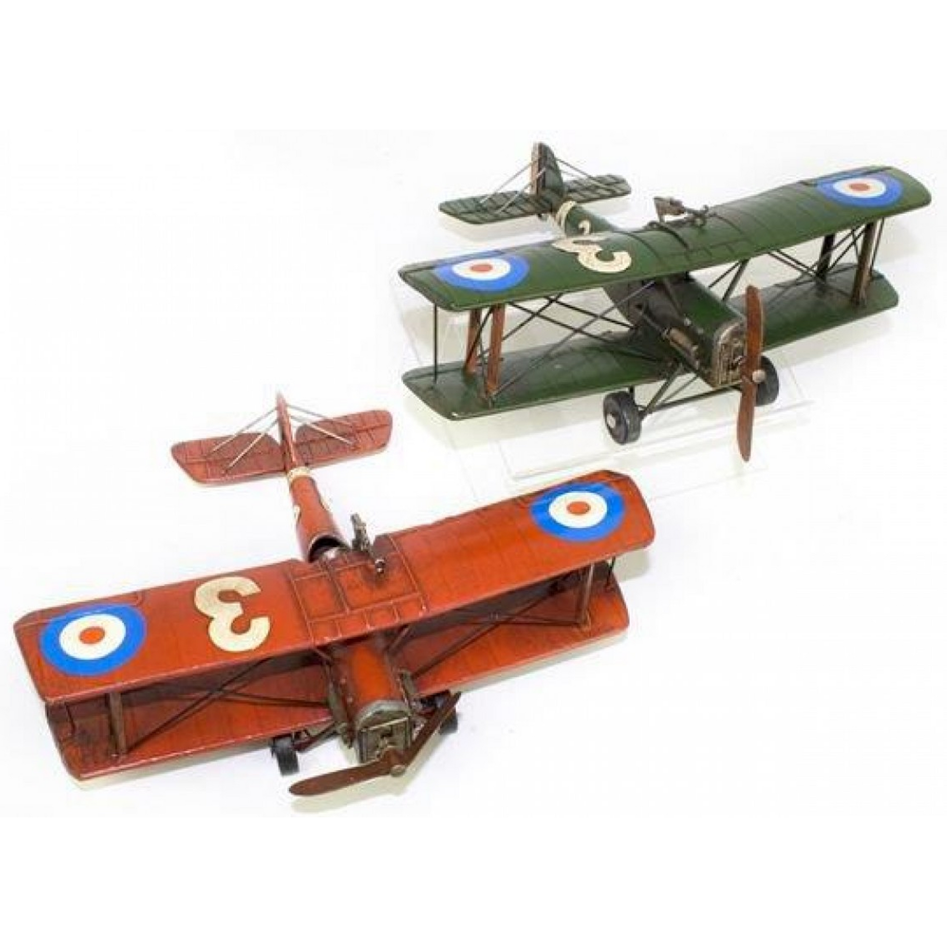 Metal British Biplane Aeroplane Ornament | Happy Piranha