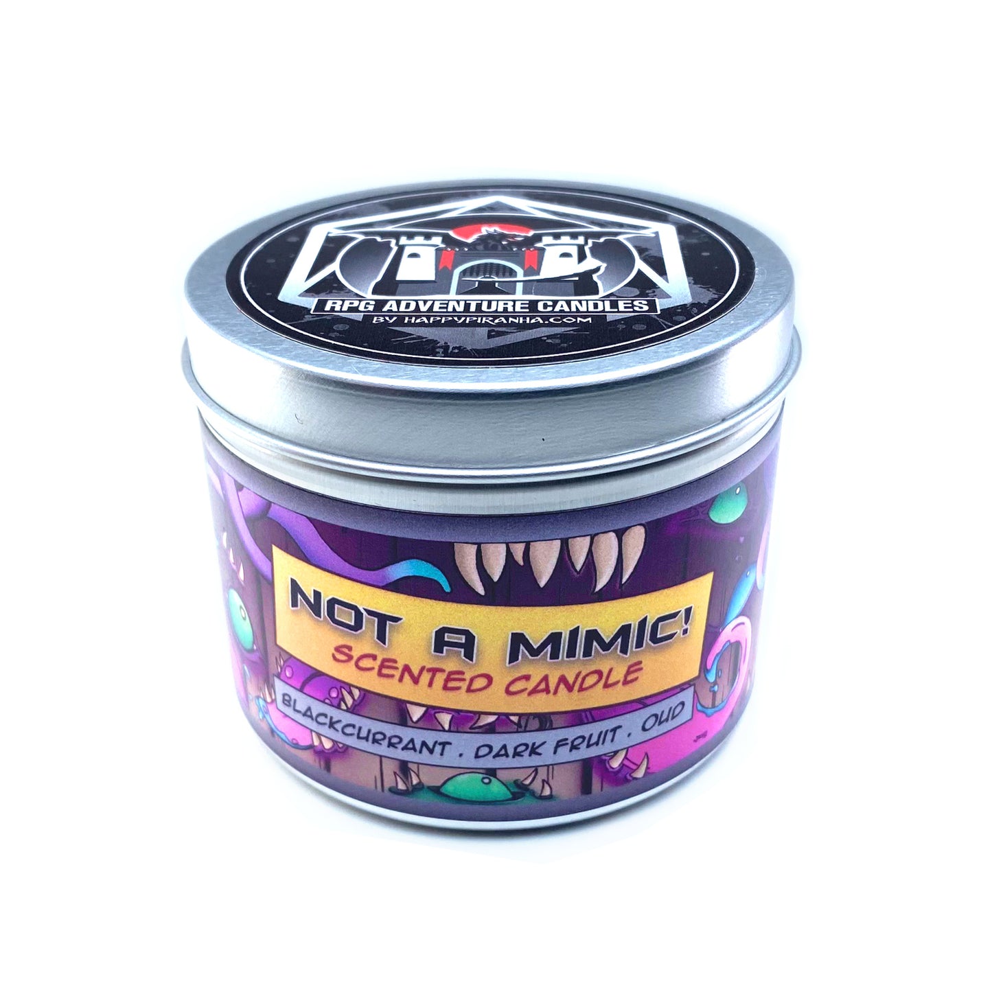 Not a Mimic! Dungeons & Dragons Inspired Scented Candle With its Lid on | Happy Piranha