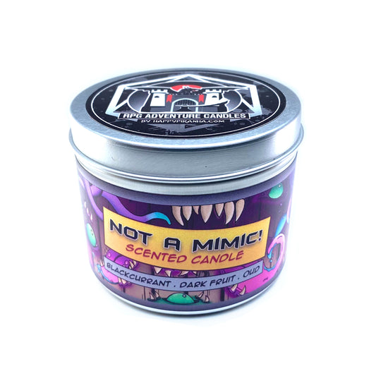 Not a Mimic! Dungeons & Dragons Inspired Scented Candle With its Lid on | Happy Piranha