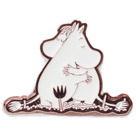 Moomins Hugging - Moomintroll Enamelled Pin Badge | Happy Piranha