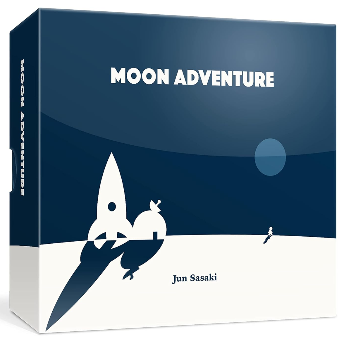 Moon Adventure Board Game (Front of Box) On a White Background | Happy Piranha