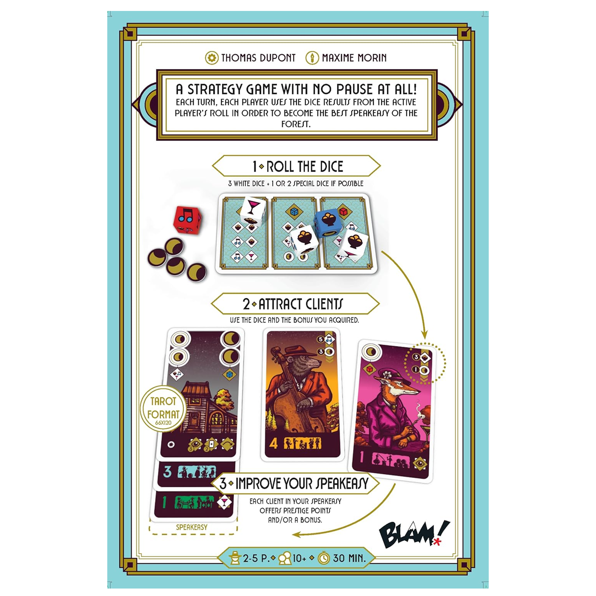 Moonshine Board Game (Back of Box) On a White Background | Happy Piranha