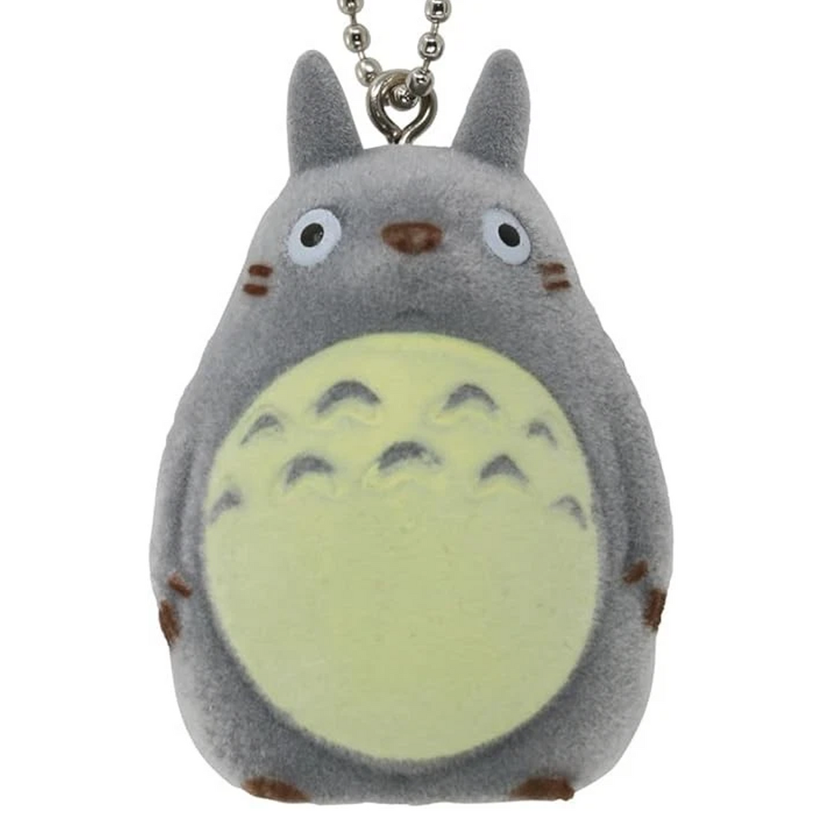 My Neighbour Totoro Flocked Studio Ghibli Keychain (Totoro) Close Up on a White Background | Happy Piranha