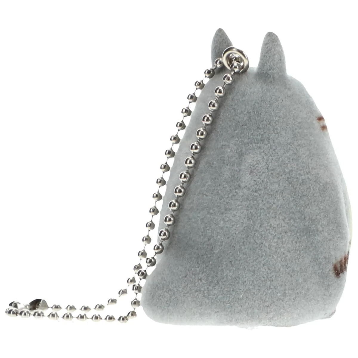 My Neighbour Totoro Flocked Studio Ghibli Keychain (Totoro) Close Up Back View on a White Background | Happy Piranha