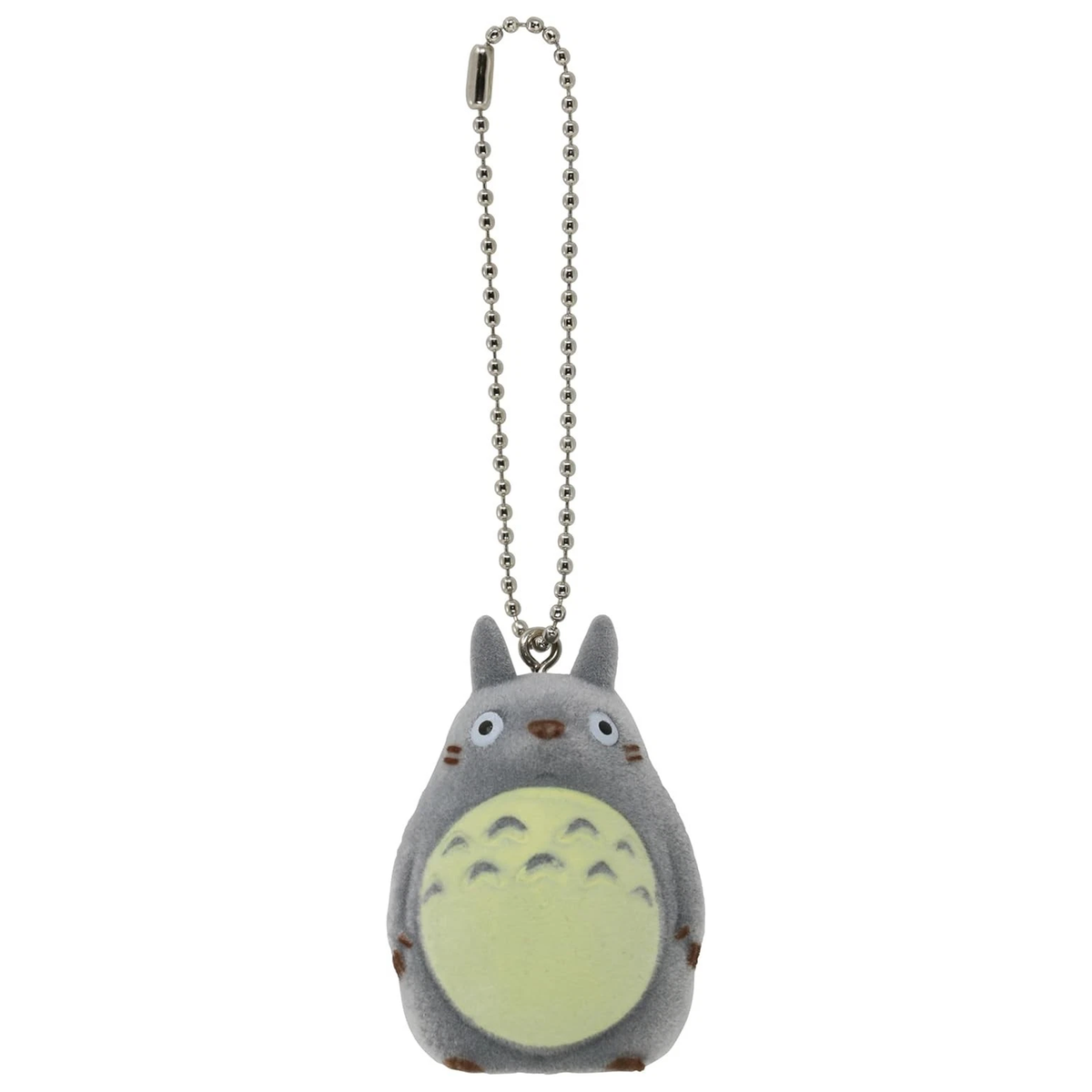 My Neighbour Totoro Flocked Studio Ghibli Keychain - Totoro and Chain on a White Background | Happy Piranha