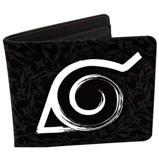 Naruto Shippuden Konoha Symbol Bifold Vinyl Wallet (Front) | Happy Piranha