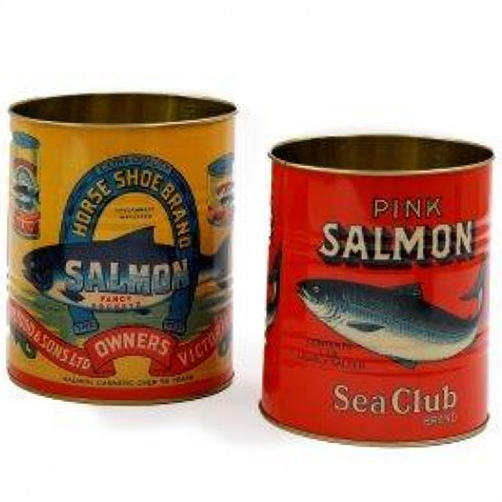 Lobster and Salmon Storage Tins (Salmon Design) | Happy Piranha