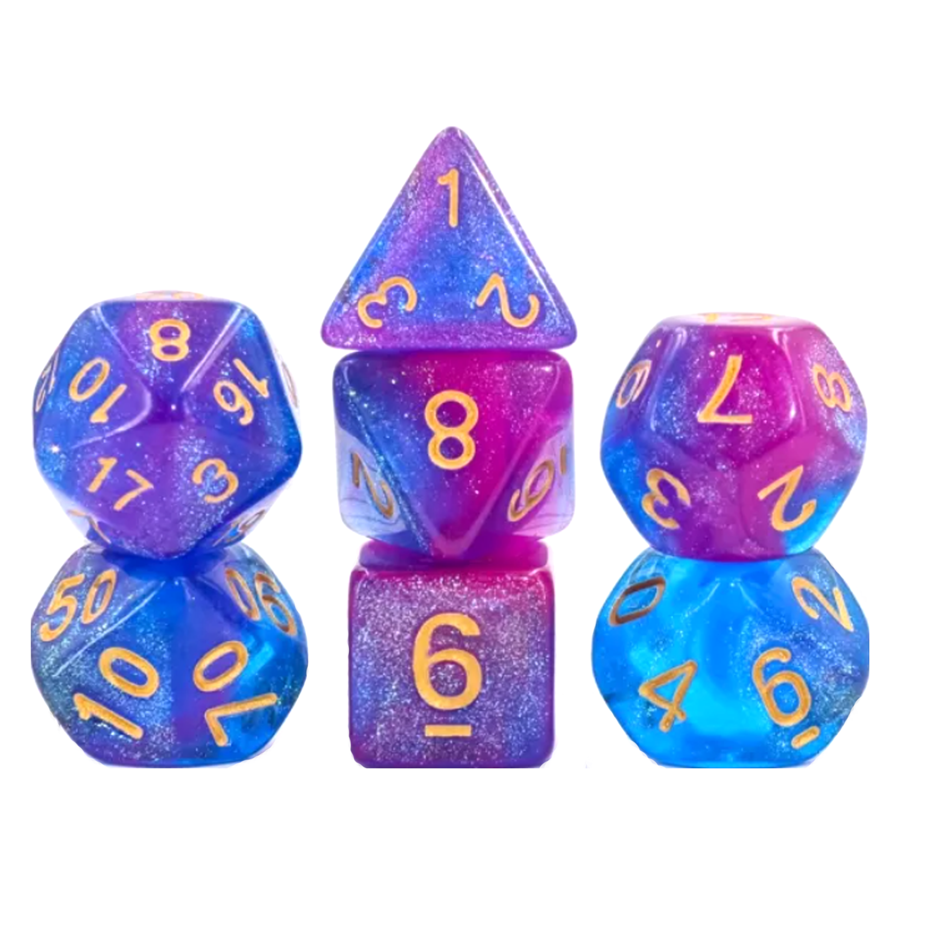 Aurora Dice - Polyhedral D&D Dice Sets (Night Magic) | Happy Piranha