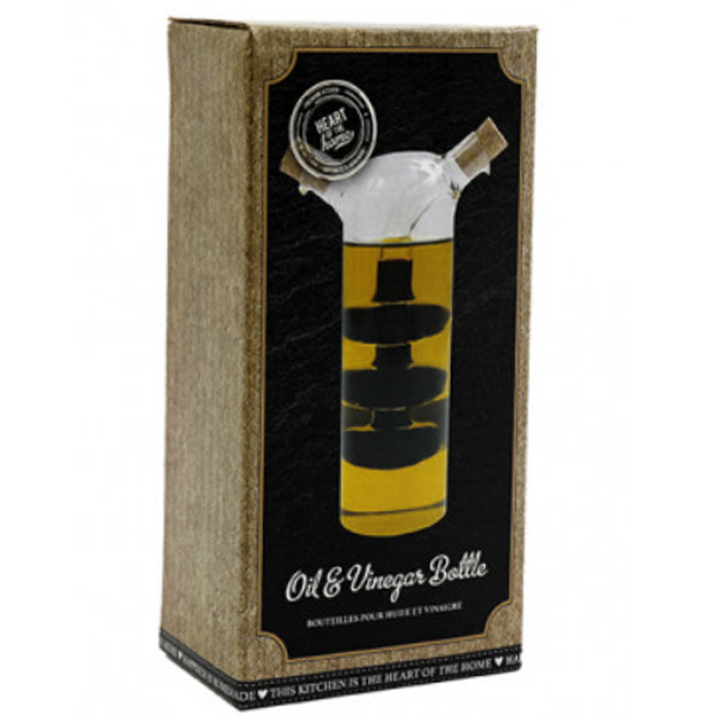 Glass Double End Olive Oil & Balsamic Vinegar Pouring Bottle (in Box) | Happy Piranha