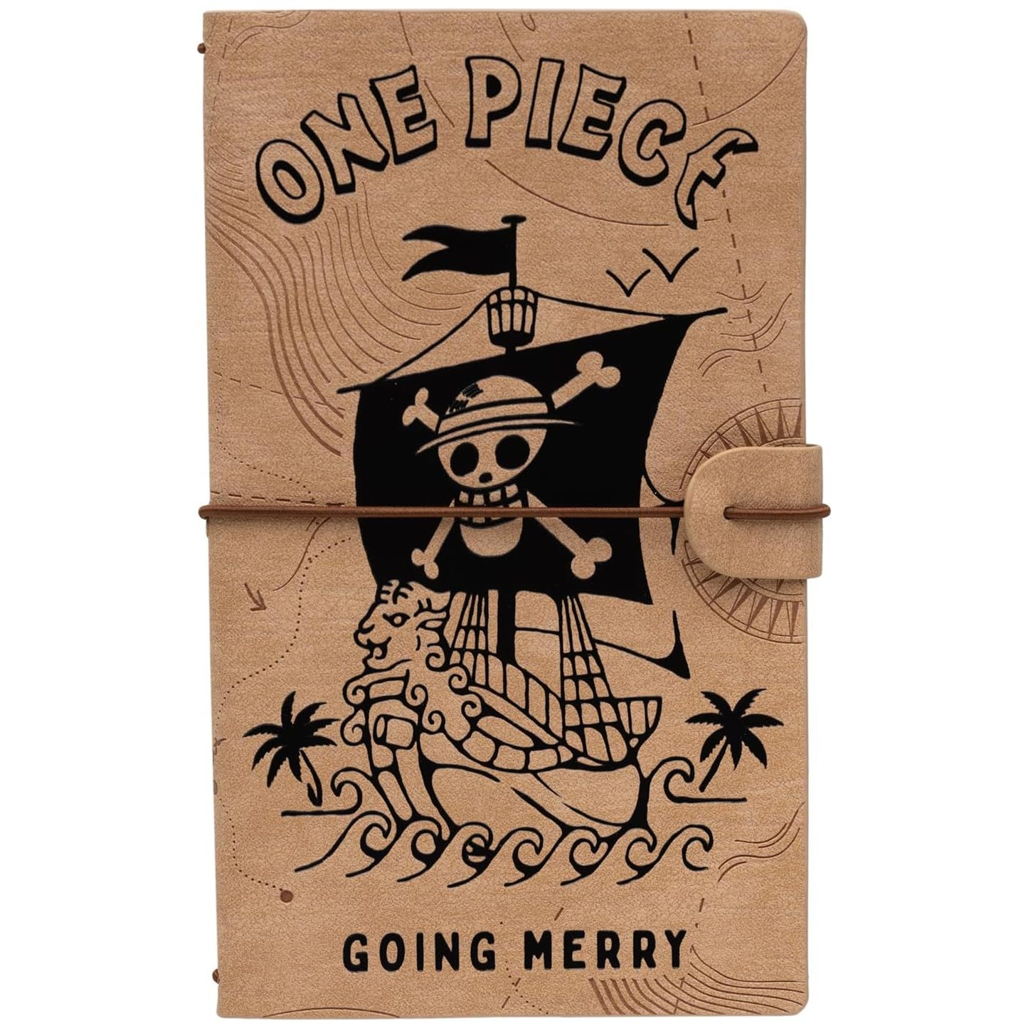 One Piece Going Merry Faux Leather Travel Journal / Notebook (Front) | Happy Piranha