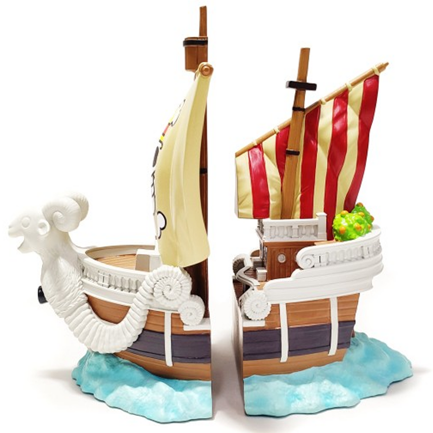 One Piece Going Merry Pirate Ship Bookends on a White Background | Happy Piranha