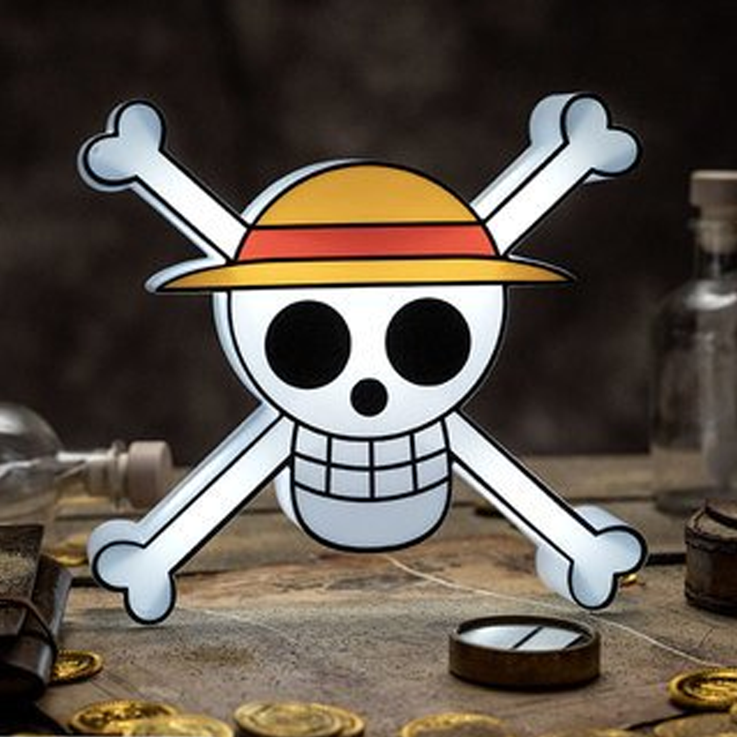 One Piece Straw Hat Crew Skull Lamp in a Pirate's Room | Happy Piranha