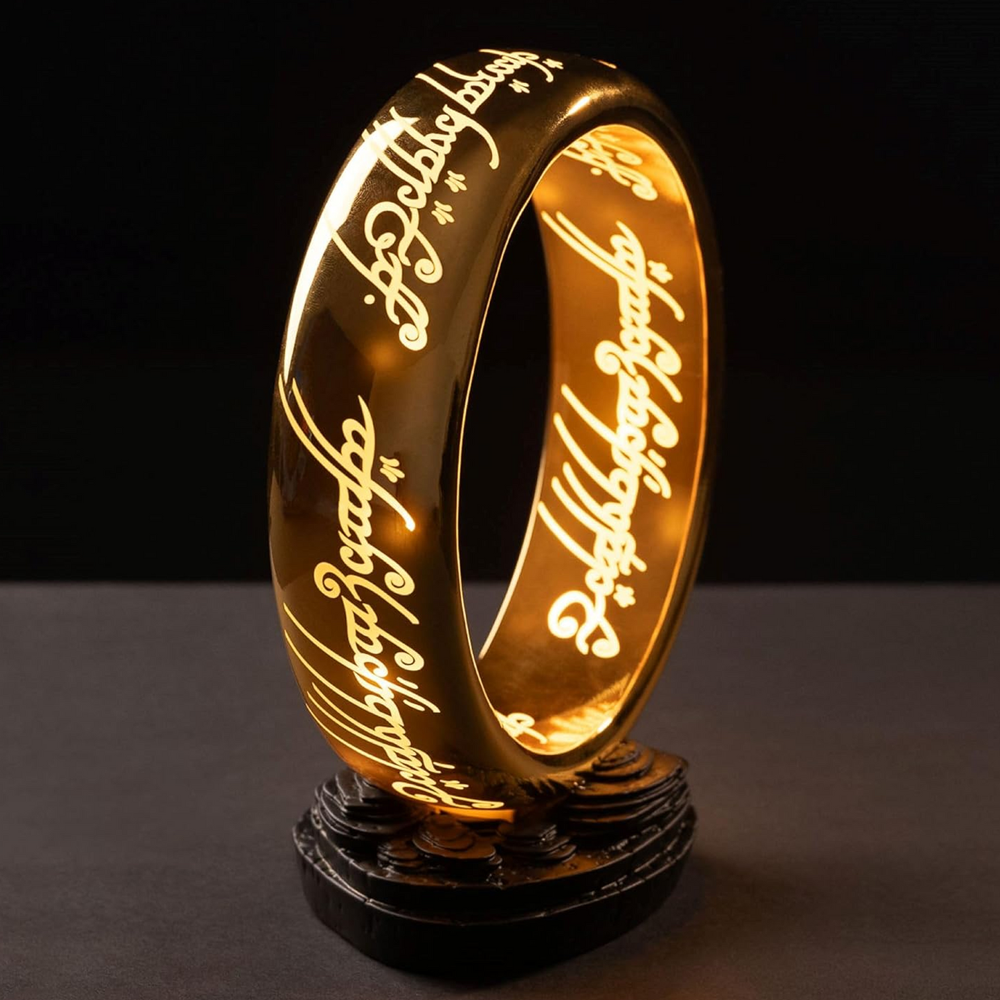 The Lord of the Rings The One Ring Table Lamp Turned on | Happy Piranha