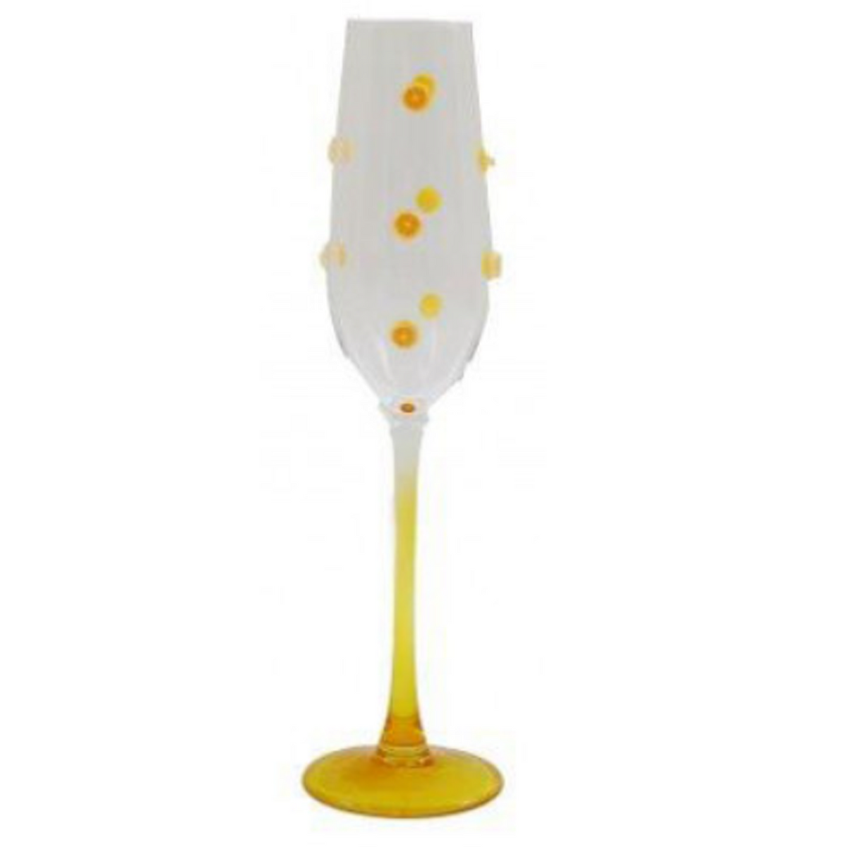 Orange Design Champagne Flute Glass on a White Background | Happy Piranha
