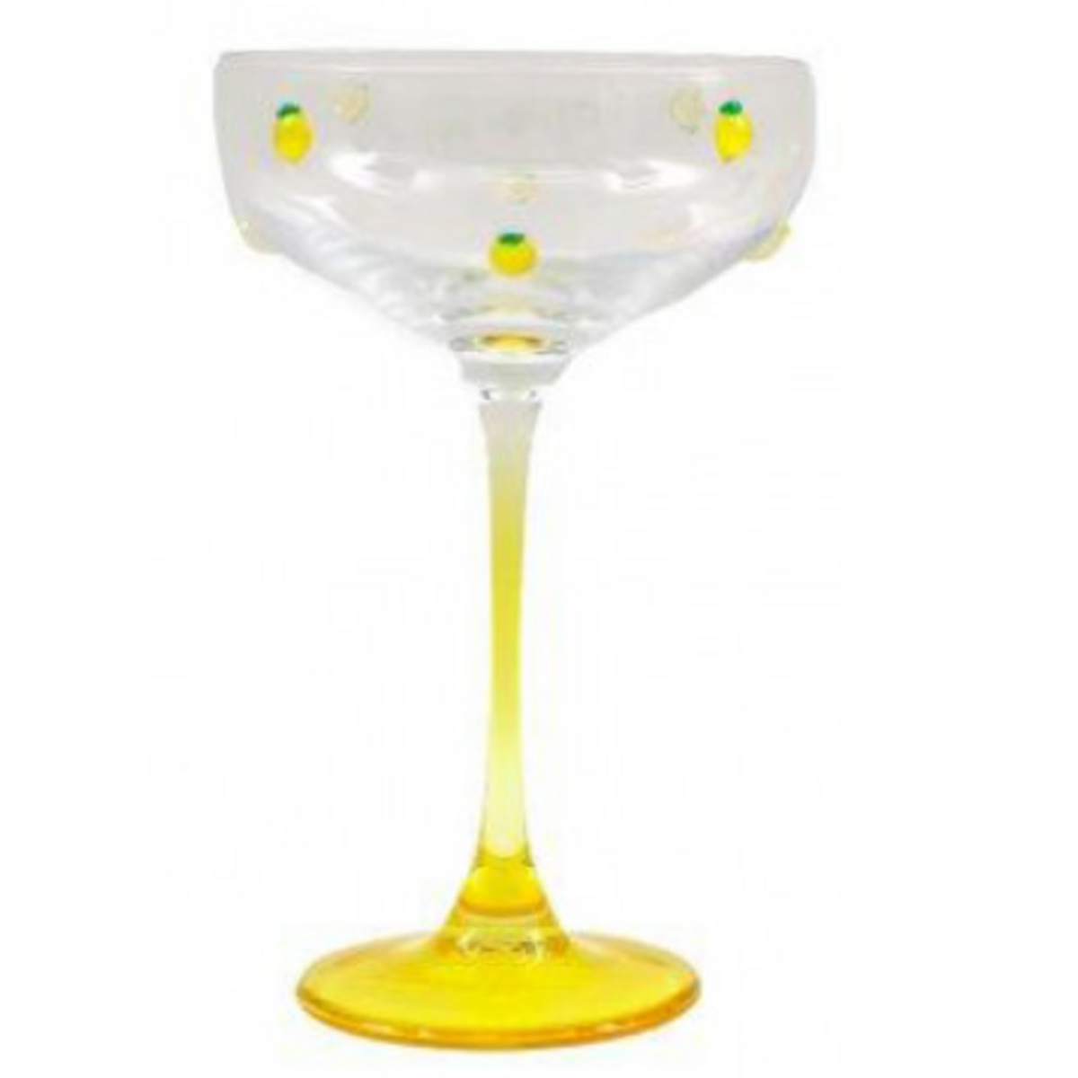 Lemon Design Coupe Style Cocktail Glass on a White Background | Happy Piranha