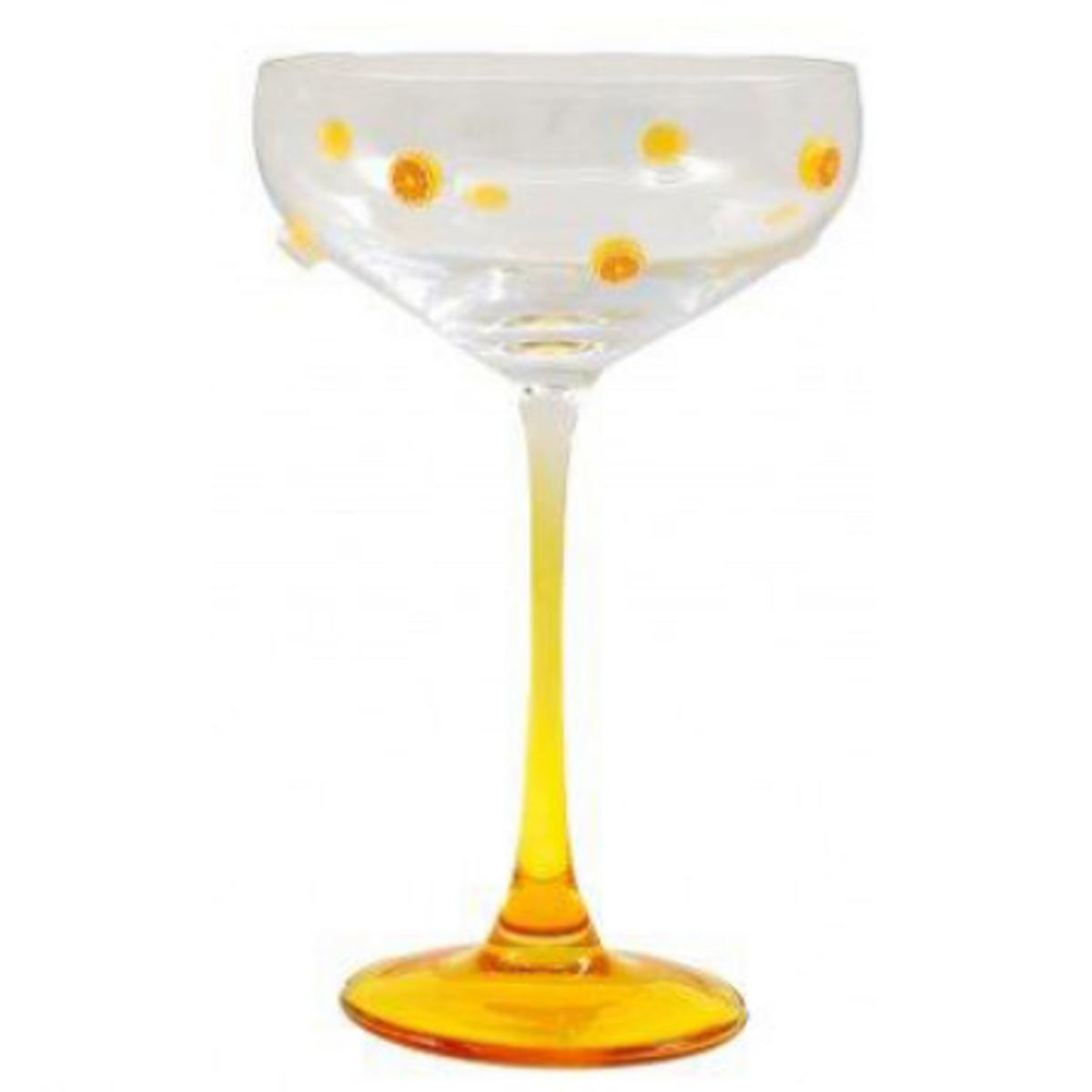 Orange Design Coupe Style Cocktail Glass on a White Background | Happy Piranha