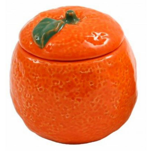 Orange Design Ceramic Citrus Fruit Shaped Trinket Pot on a White Background | Happy Piranha
