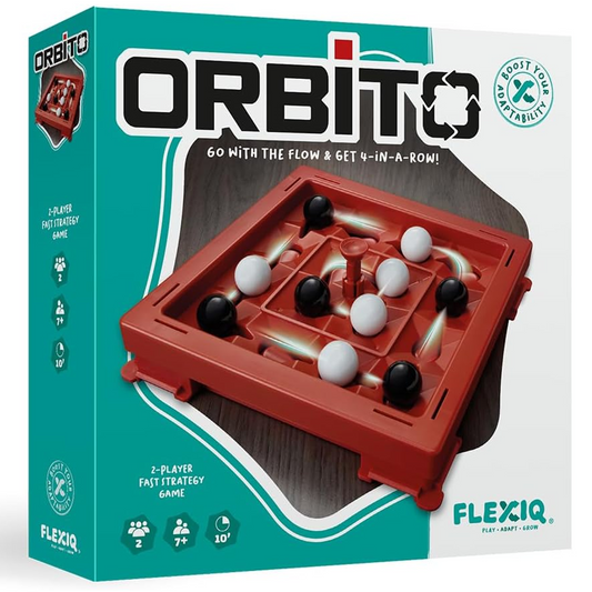 Orbito Board Game (Front of Box) | Happy Piranha
