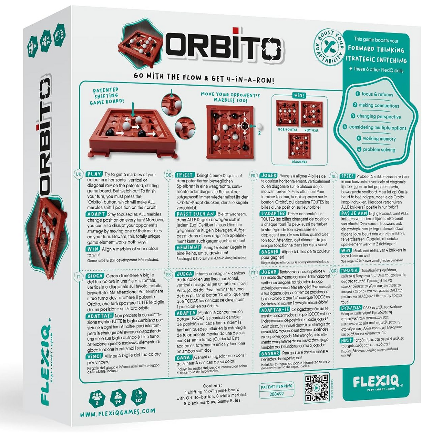 Orbito Board Game (Back of Box) | Happy Piranha