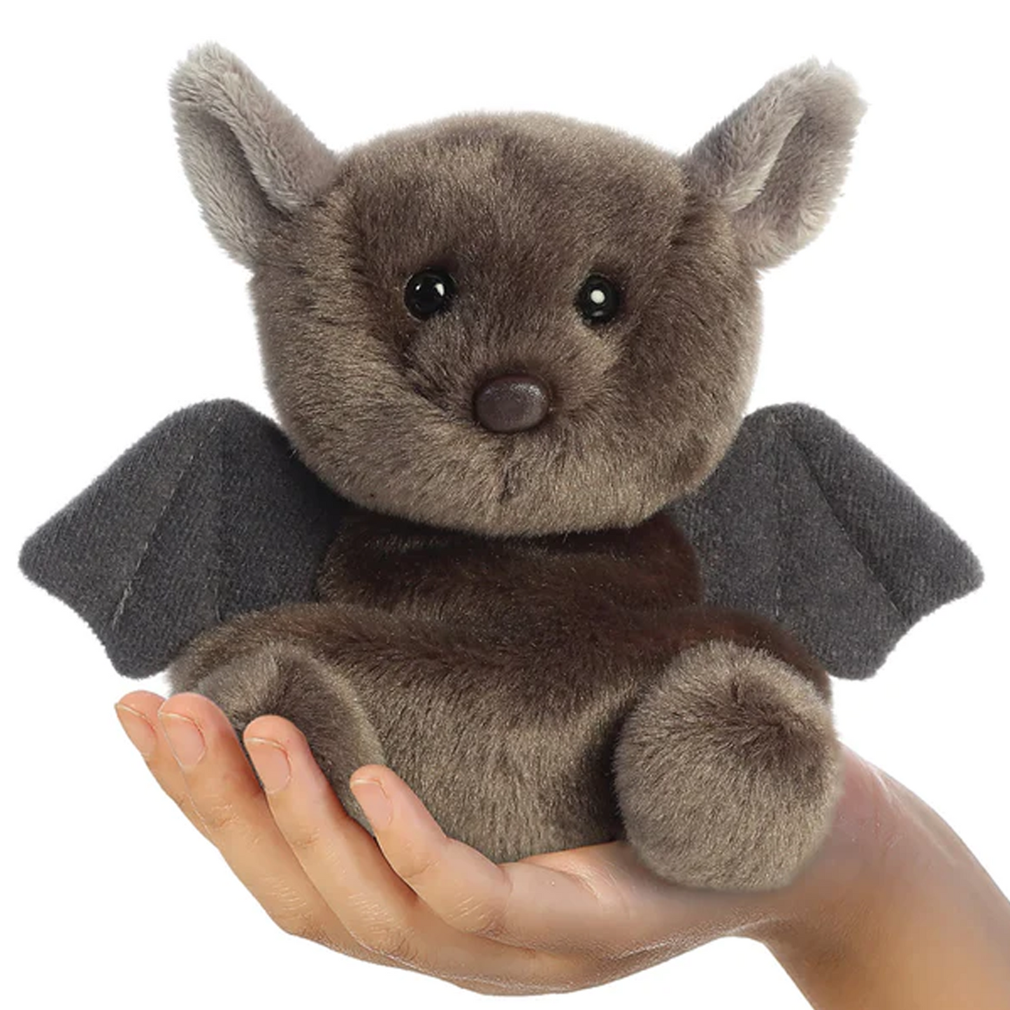 Luna the Black Bat Palm Pal Kawaii Plushie Soft Toy (in a Hand) | Happy Piranha