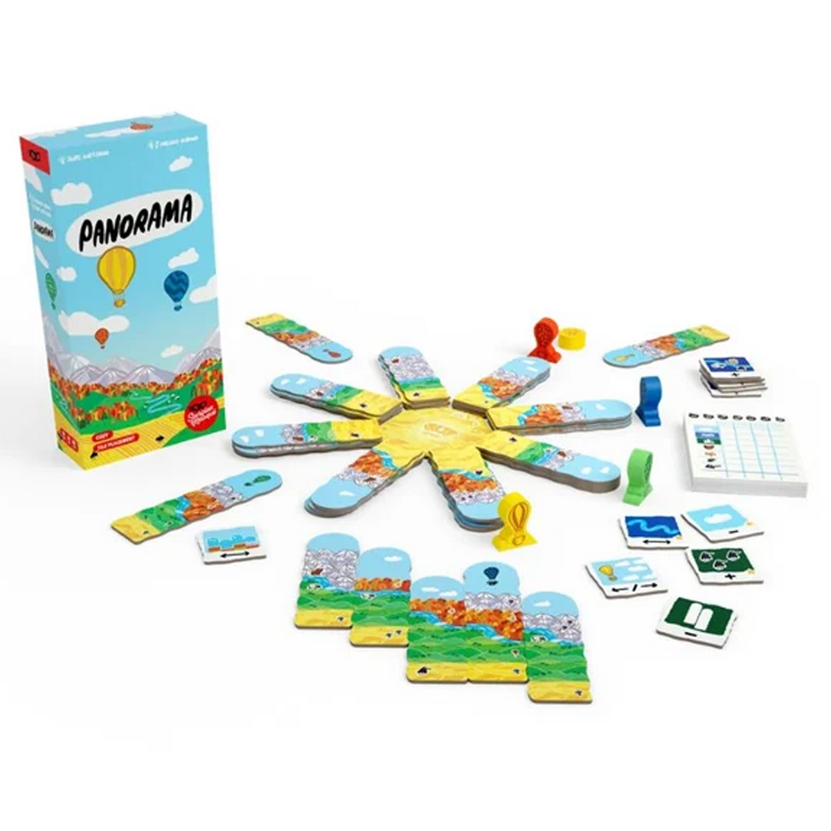 Panorama Board Game (Box and Contents) on a White Background | Happy Piranha