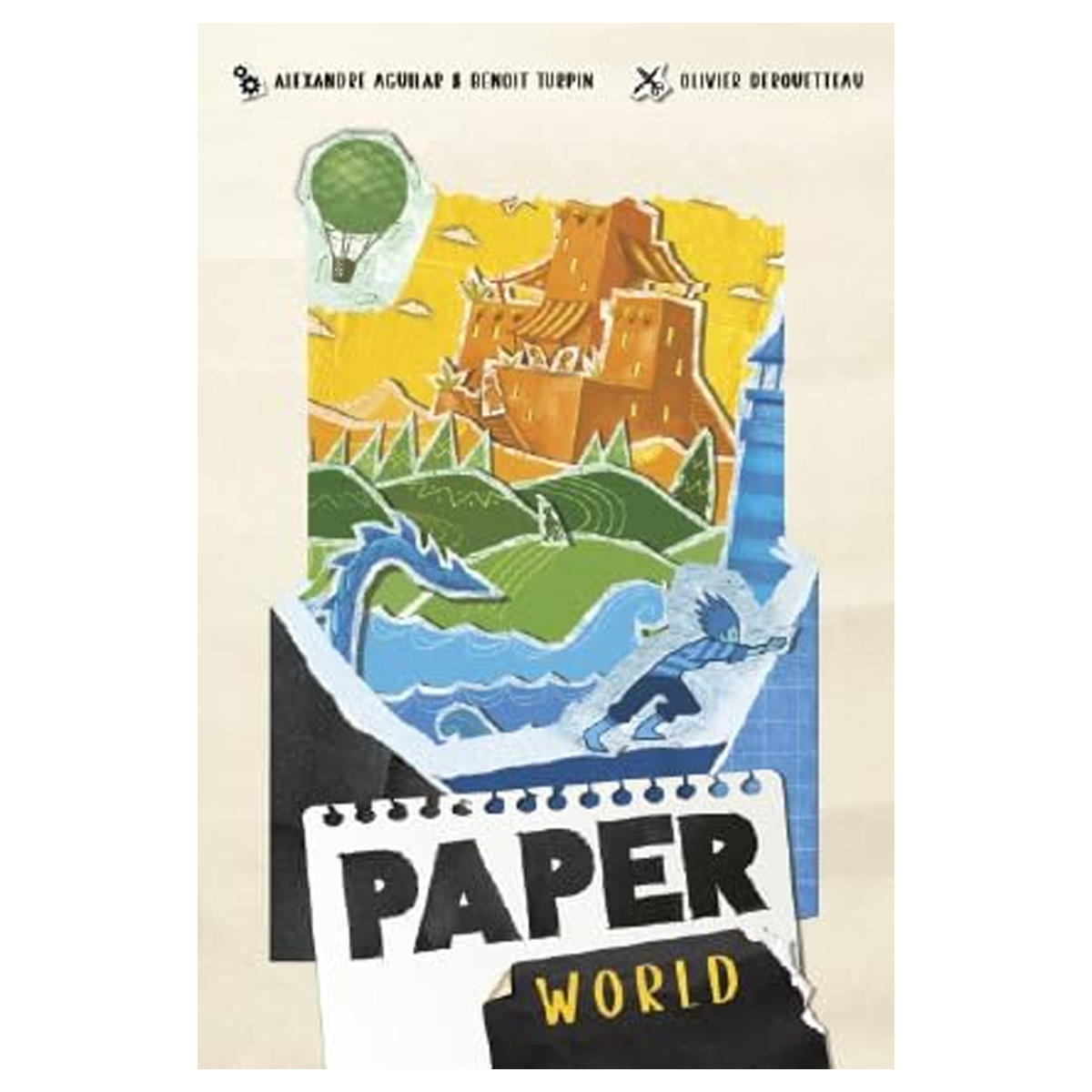 Paper World Board Game (Front of Box) On a White Background | Happy Piranha